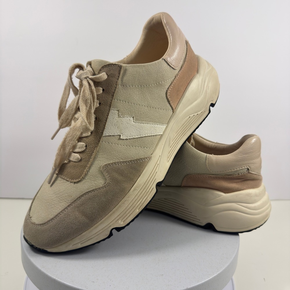 Oasis Society Chunky Sneakers Beige Suede‎ Leather Casual Retro Shoes Size 10
